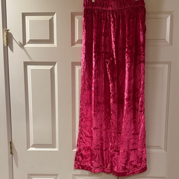 Maeve Anastacia Velvet Wide-Leg Pants Hot Pink Size S Anthropologie - Picture 2 of 11